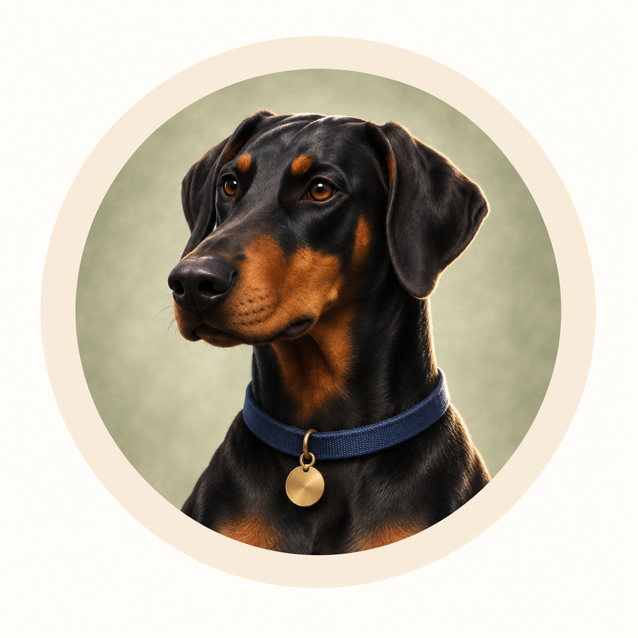 Fred, the attentive Doberman character behind Withstead
